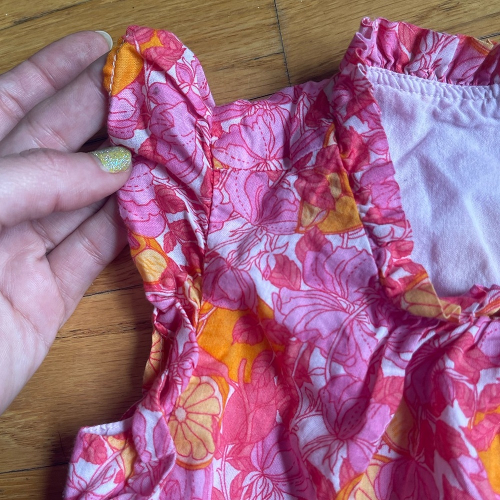 Crewcuts by J Crew - Kids Pink and Orange Sundress with Flutter Sleeves - Picture 6 of 11
